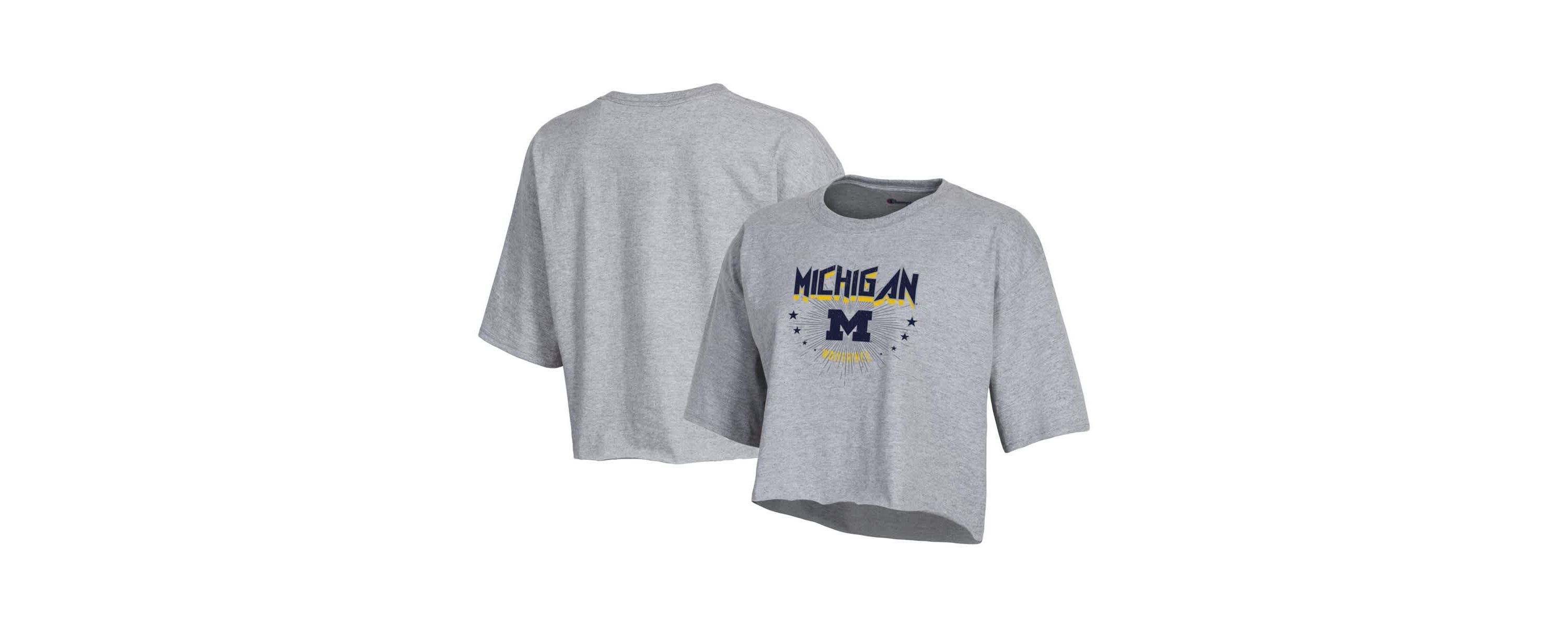 NCAA Michigan Wolverines Boyfriend Cropped T-Shirt