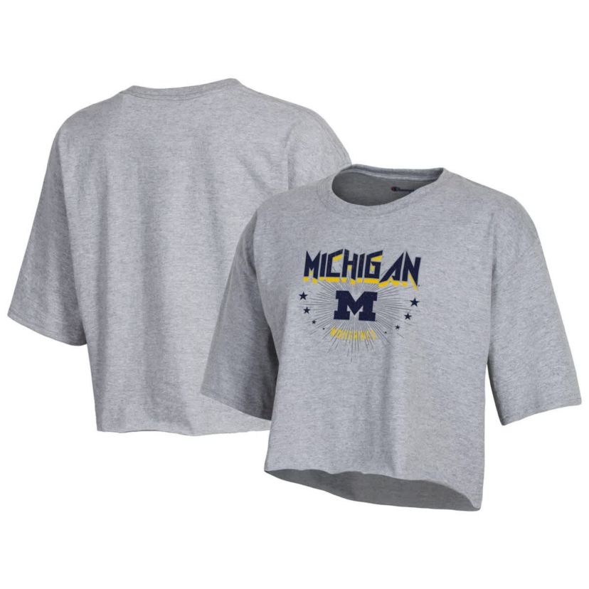 NCAA Michigan Wolverines Boyfriend Cropped T-Shirt