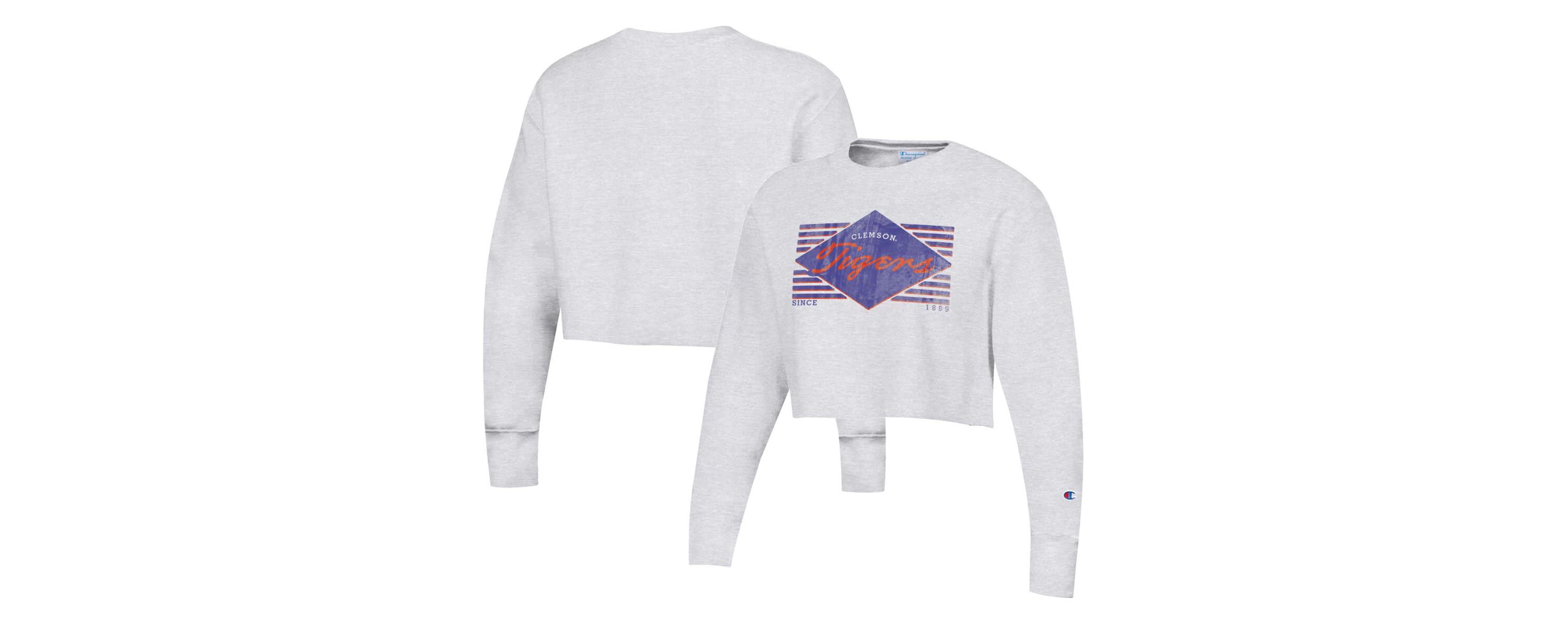 NCAA Clemson Tigers Reverse Weave Cropped Pullover Sweatshirt