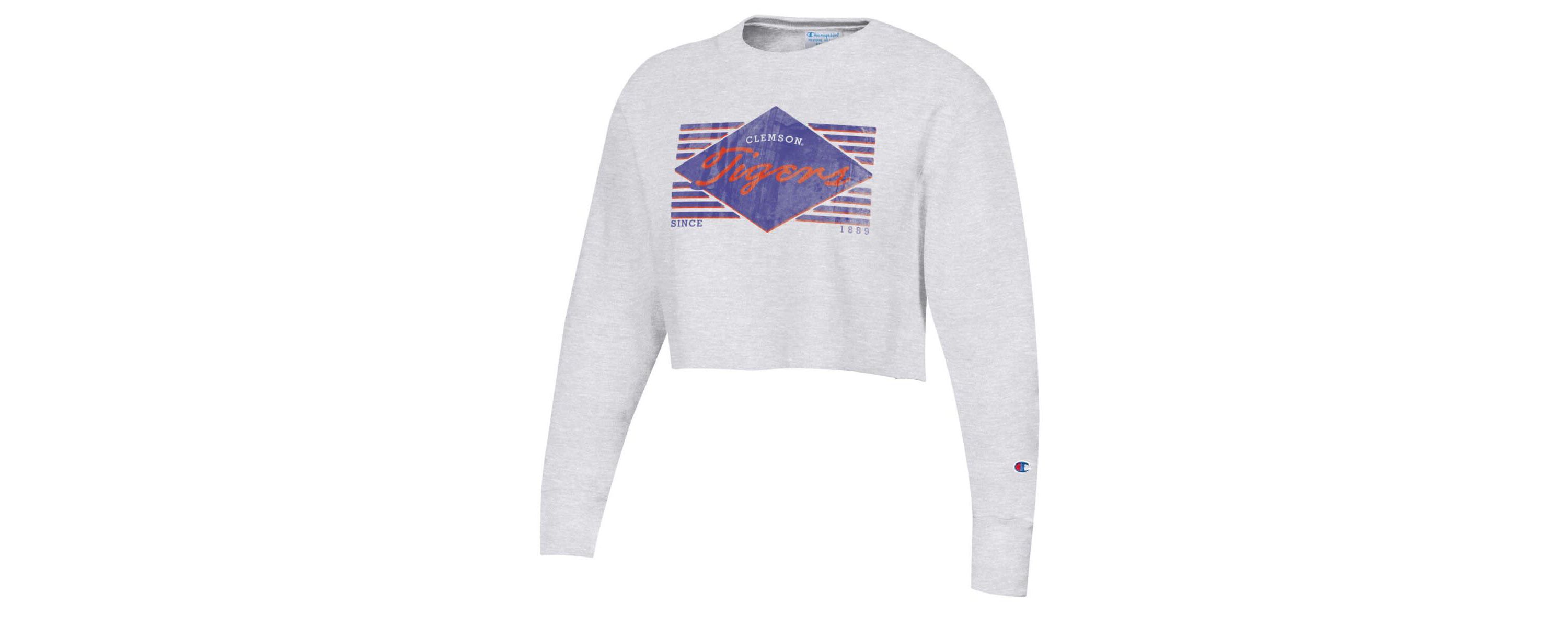 NCAA Clemson Tigers Reverse Weave Cropped Pullover Sweatshirt