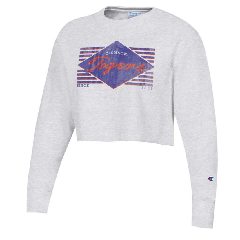 NCAA Clemson Tigers Reverse Weave Cropped Pullover Sweatshirt