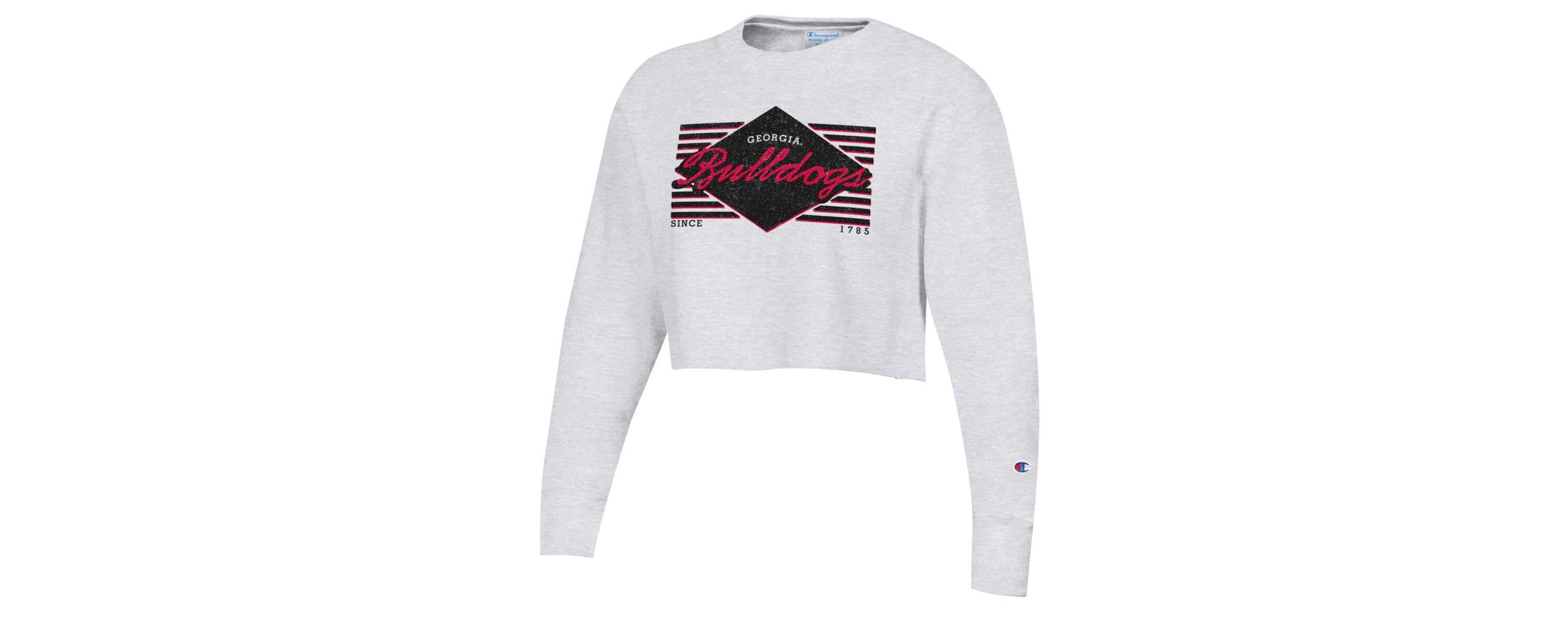 NCAA Georgia Bulldogs Reverse Weave Cropped Pullover Sweatshirt