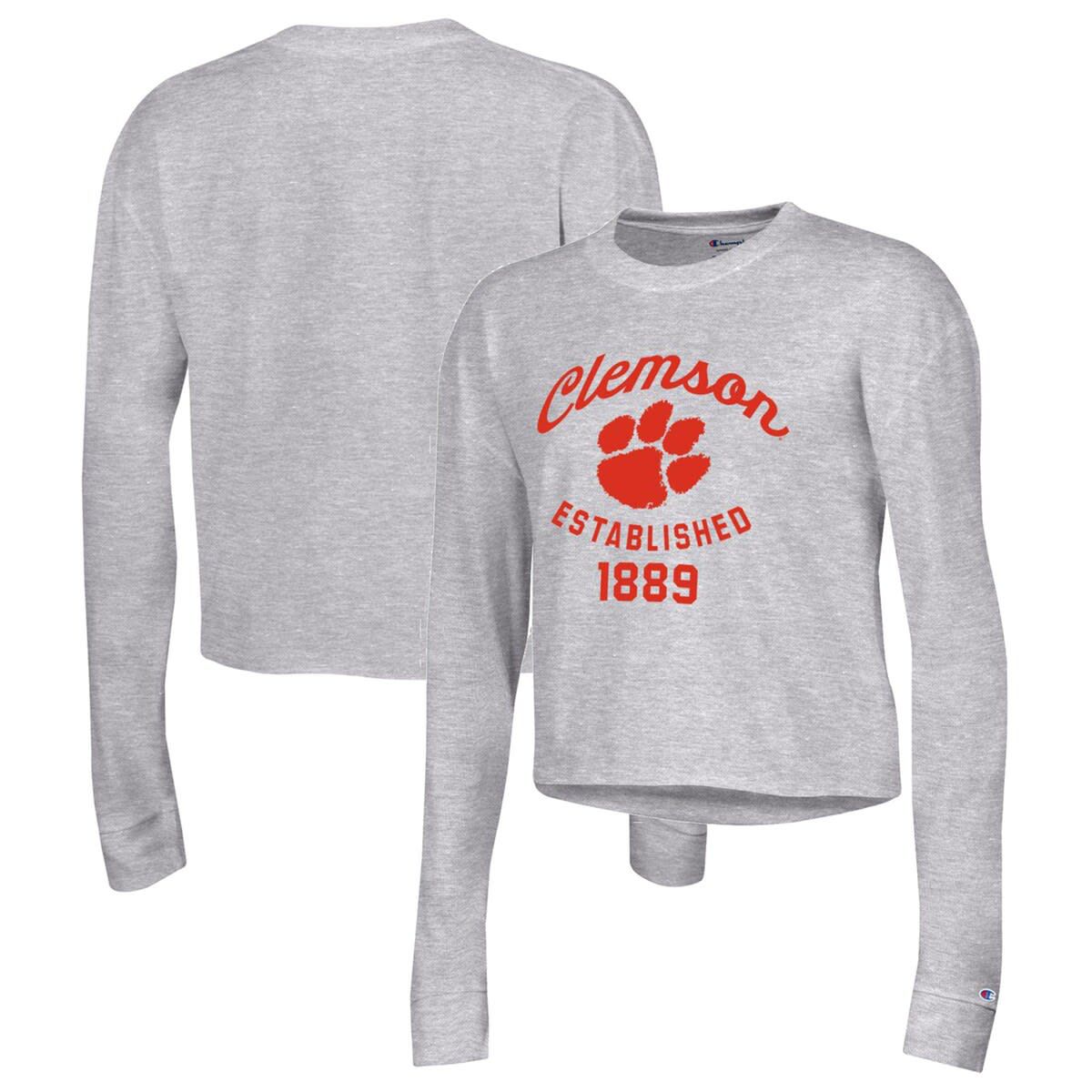 NCAA Clemson Tigers Boyfriend Cropped Long Sleeve T-Shirt