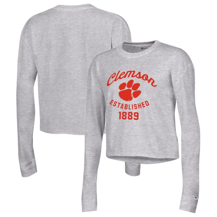 NCAA Clemson Tigers Boyfriend Cropped Long Sleeve T-Shirt