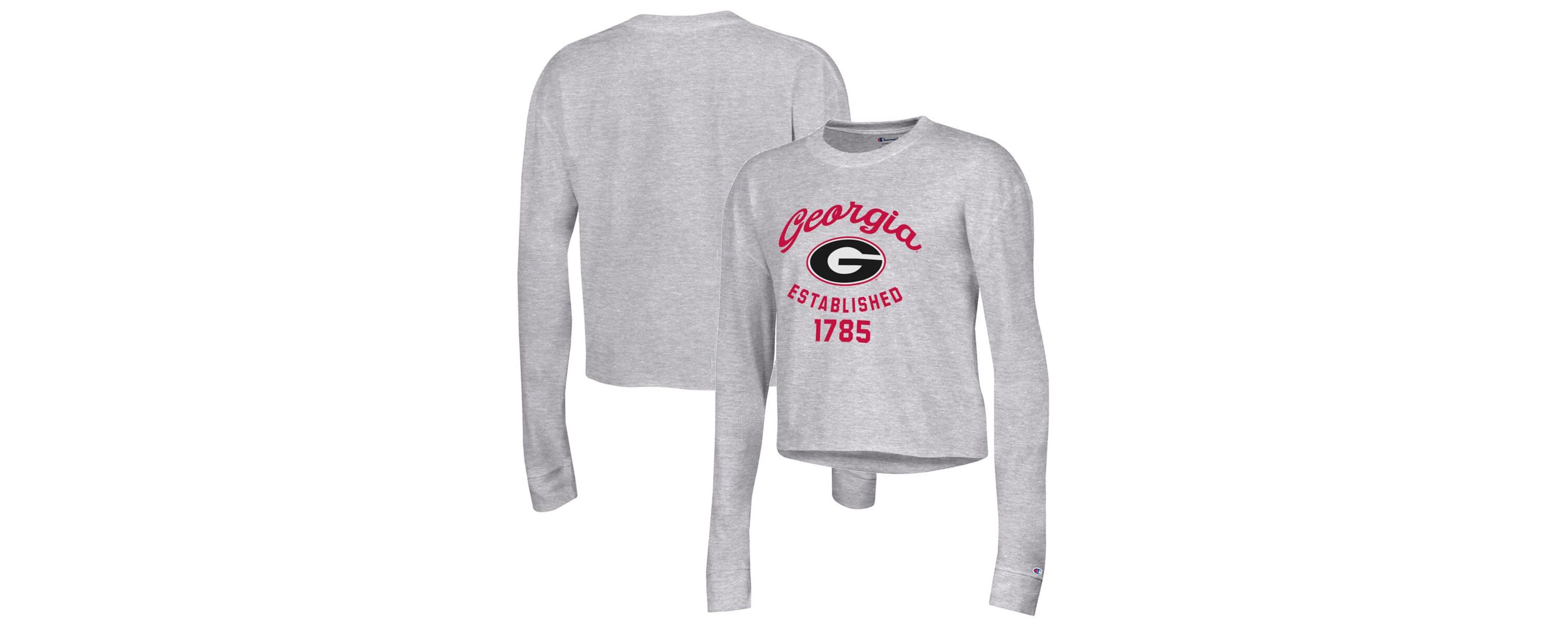 NCAA Georgia Bulldogs Boyfriend Cropped Long Sleeve T-Shirt