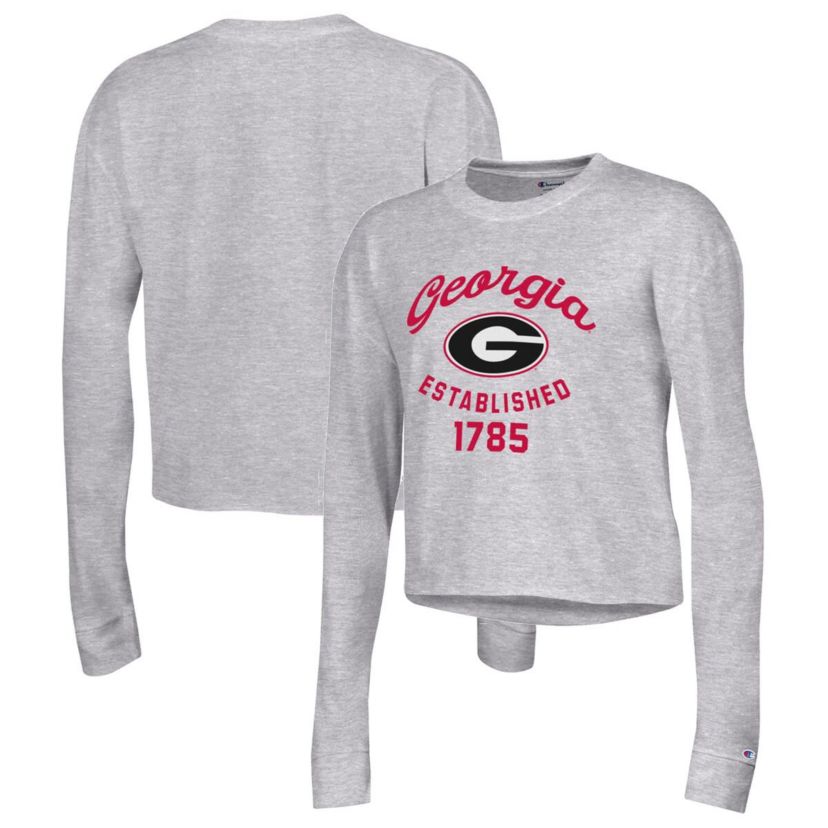 NCAA Georgia Bulldogs Boyfriend Cropped Long Sleeve T-Shirt