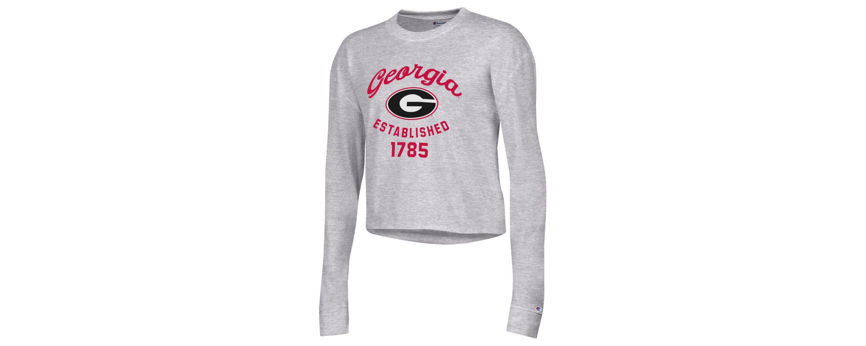 NCAA Georgia Bulldogs Boyfriend Cropped Long Sleeve T-Shirt