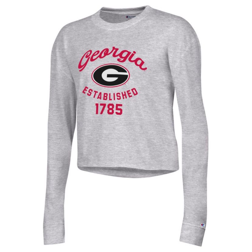 NCAA Georgia Bulldogs Boyfriend Cropped Long Sleeve T-Shirt