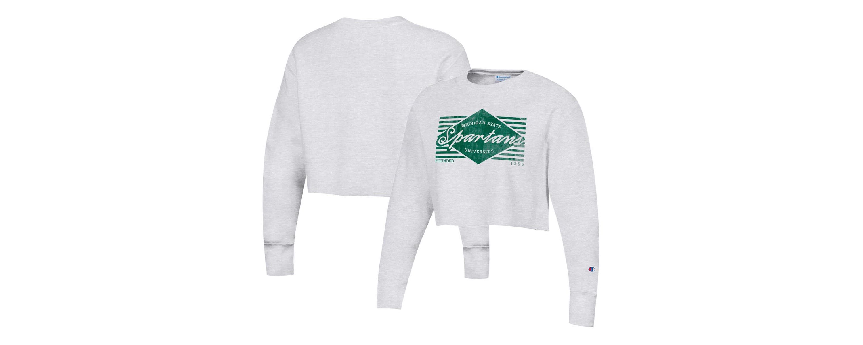 NCAA Michigan State Spartans Reverse Weave Cropped Pullover Sweatshirt