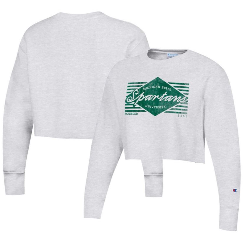 NCAA Michigan State Spartans Reverse Weave Cropped Pullover Sweatshirt