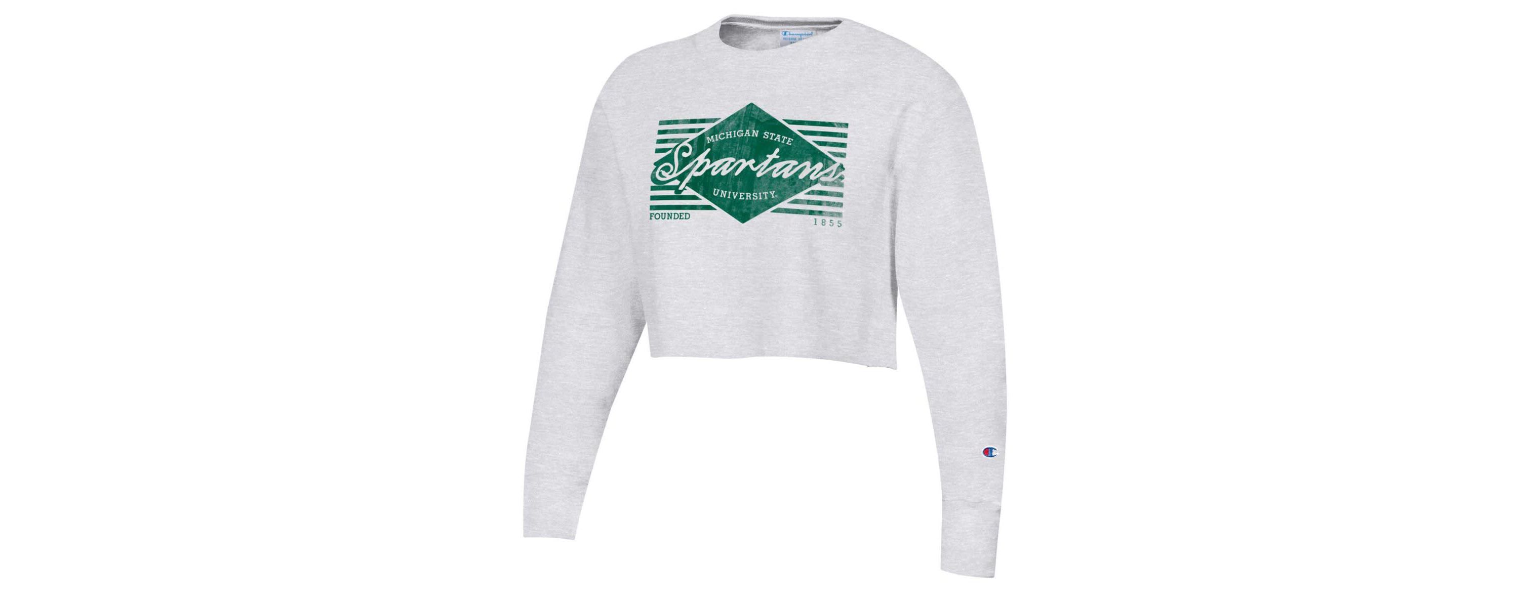NCAA Michigan State Spartans Reverse Weave Cropped Pullover Sweatshirt
