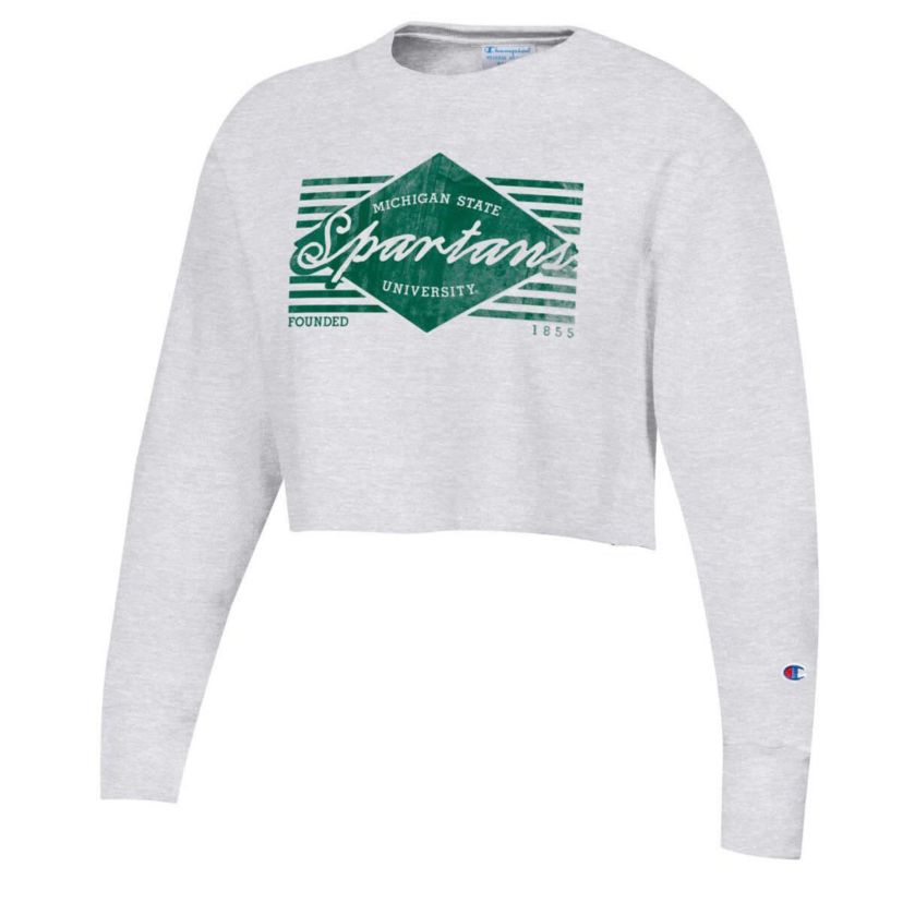 NCAA Michigan State Spartans Reverse Weave Cropped Pullover Sweatshirt