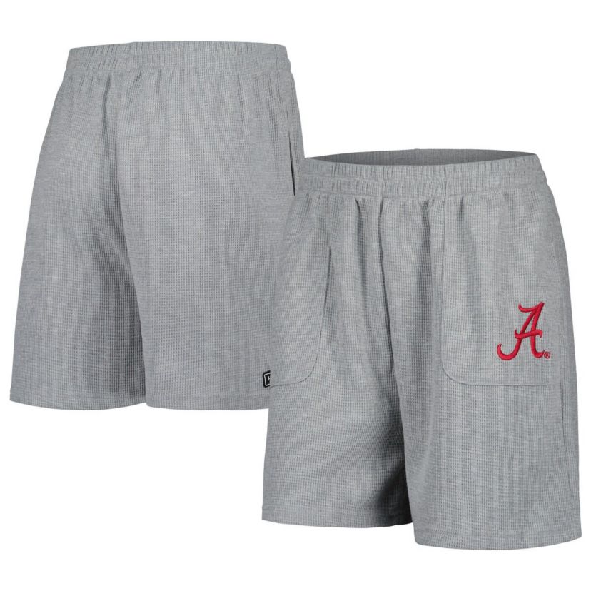 Alabama Crimson Tide NCAA Heather Alabama Tide Pocket Hit Grand Slam Waffle Shorts