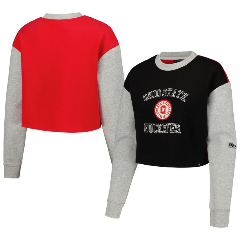 NCAA Ohio State Buckeyes Colorblock Rookie Crew Pullover Sweatshirt
