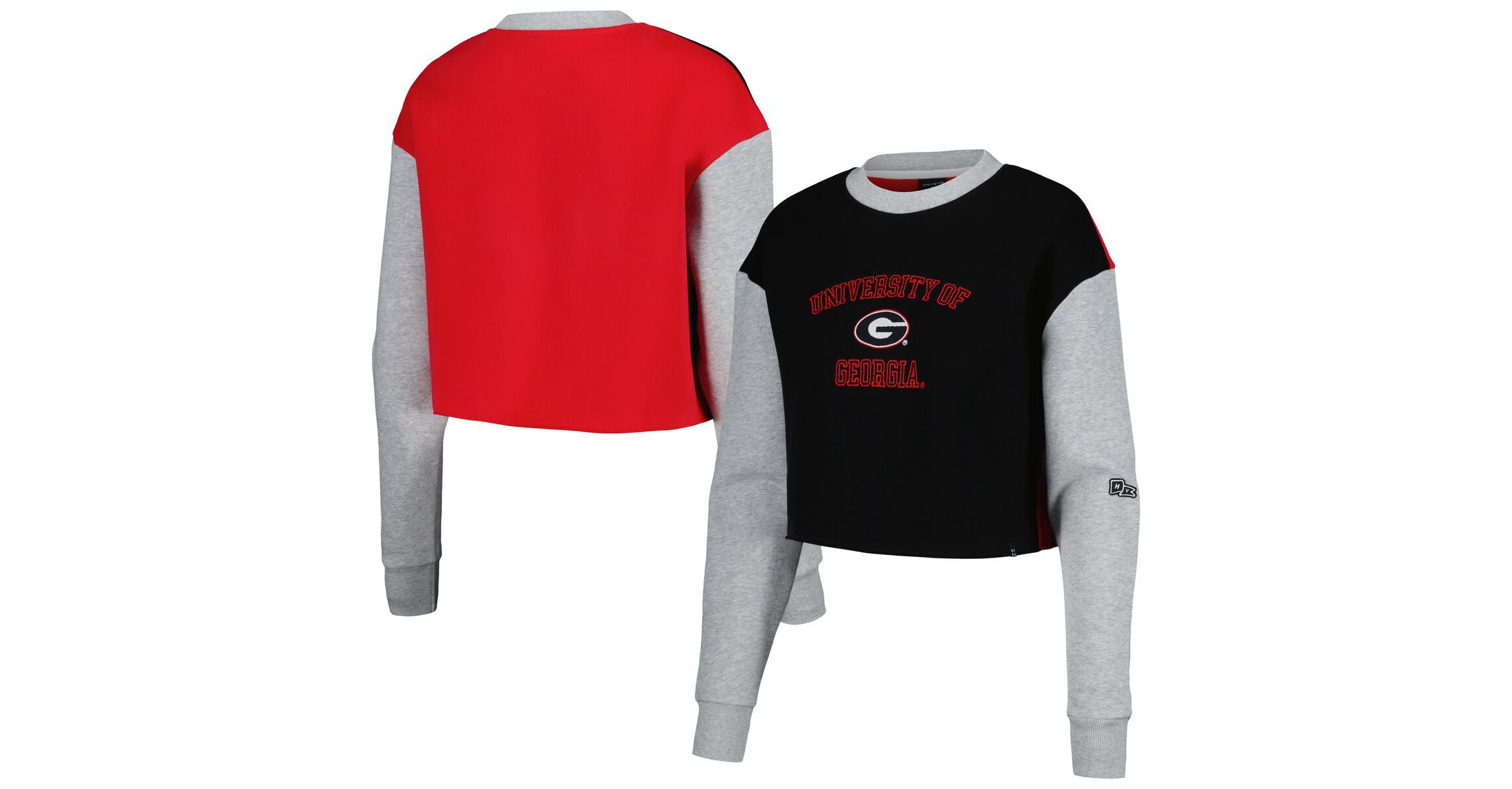 NCAA Georgia Bulldogs Colorblock Rookie Crew Pullover Sweatshirt