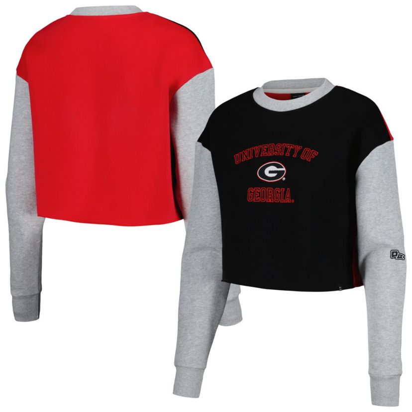 NCAA Georgia Bulldogs Colorblock Rookie Crew Pullover Sweatshirt