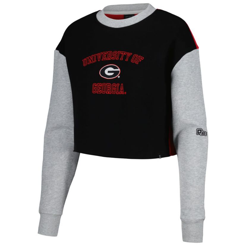 NCAA Georgia Bulldogs Colorblock Rookie Crew Pullover Sweatshirt