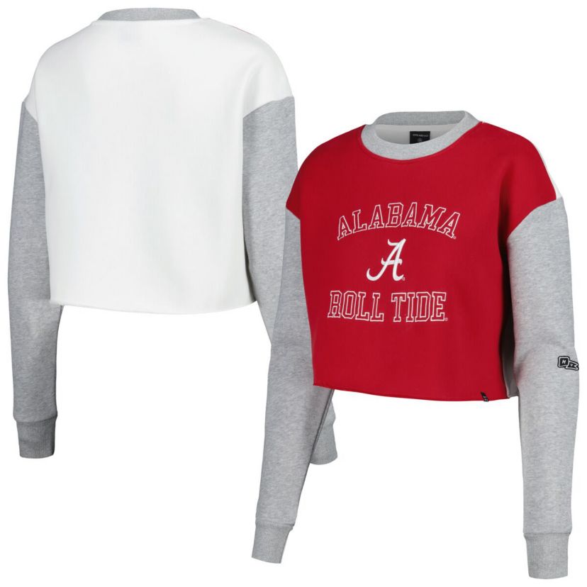 Alabama Crimson Tide NCAA Alabama Tide Colorblock Rookie Crew Pullover Sweatshirt