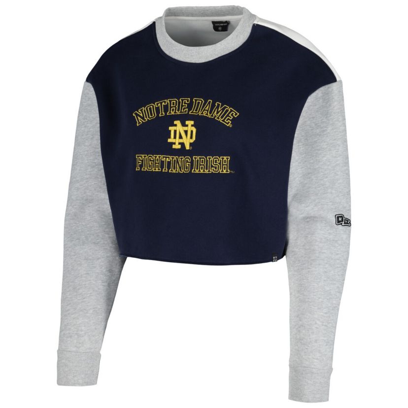 NCAA Notre Dame Fighting Irish Colorblock Rookie Crew Pullover Sweatshirt
