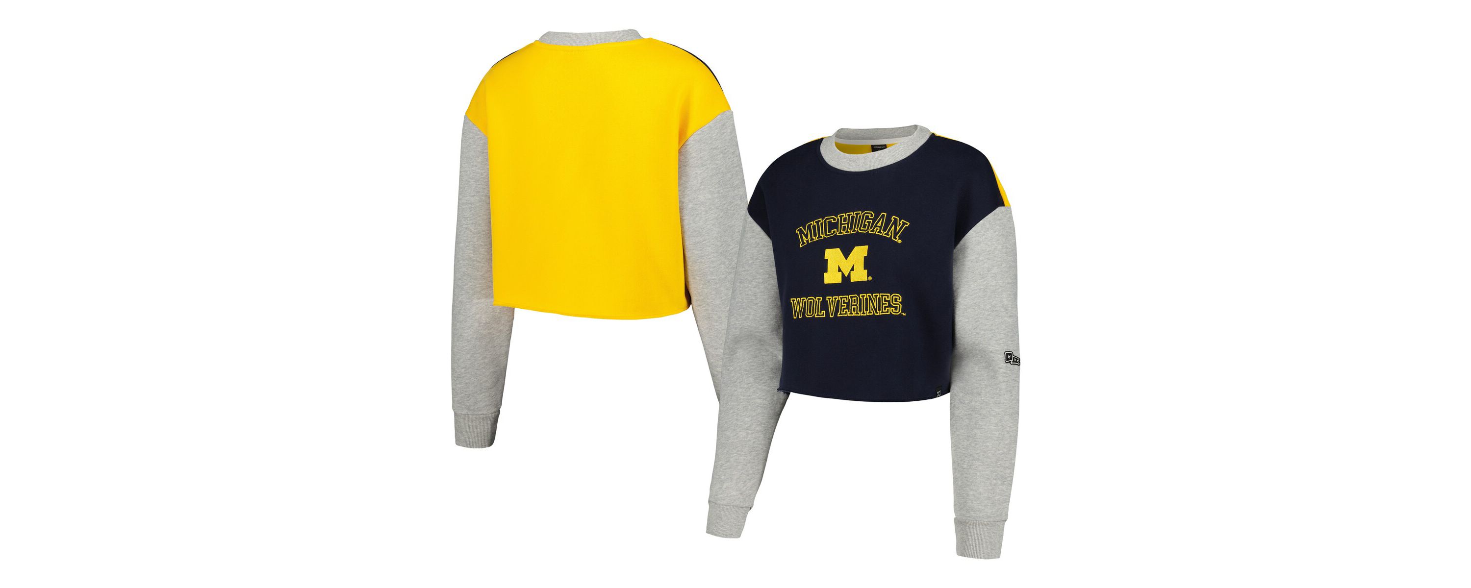 NCAA Michigan Wolverines Colorblock Rookie Crew Pullover Sweatshirt