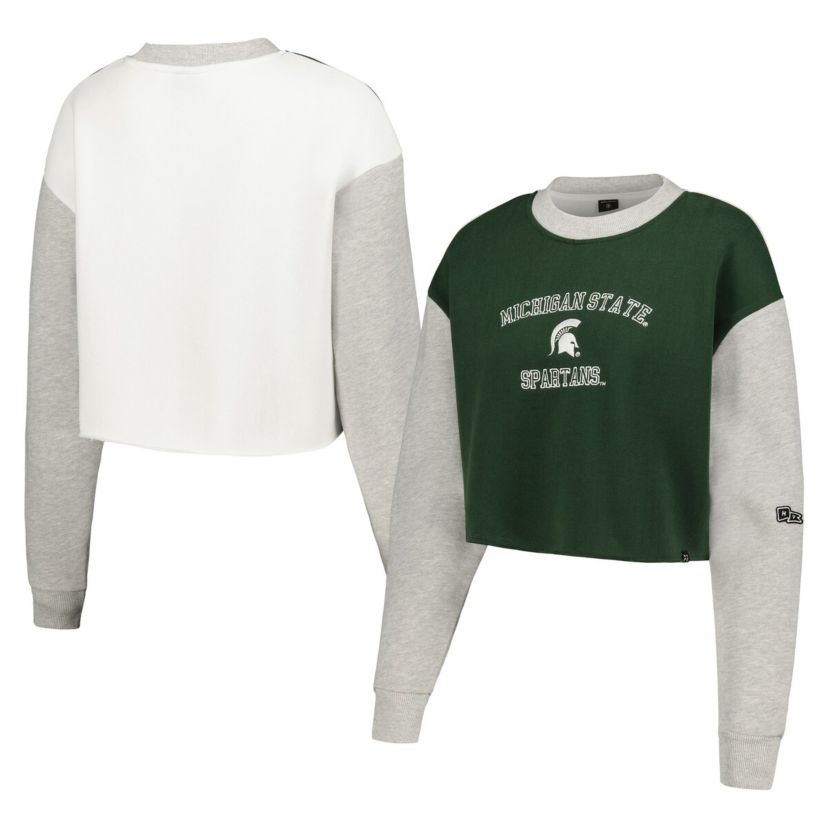 NCAA Michigan State Spartans Colorblock Rookie Crew Pullover Sweatshirt