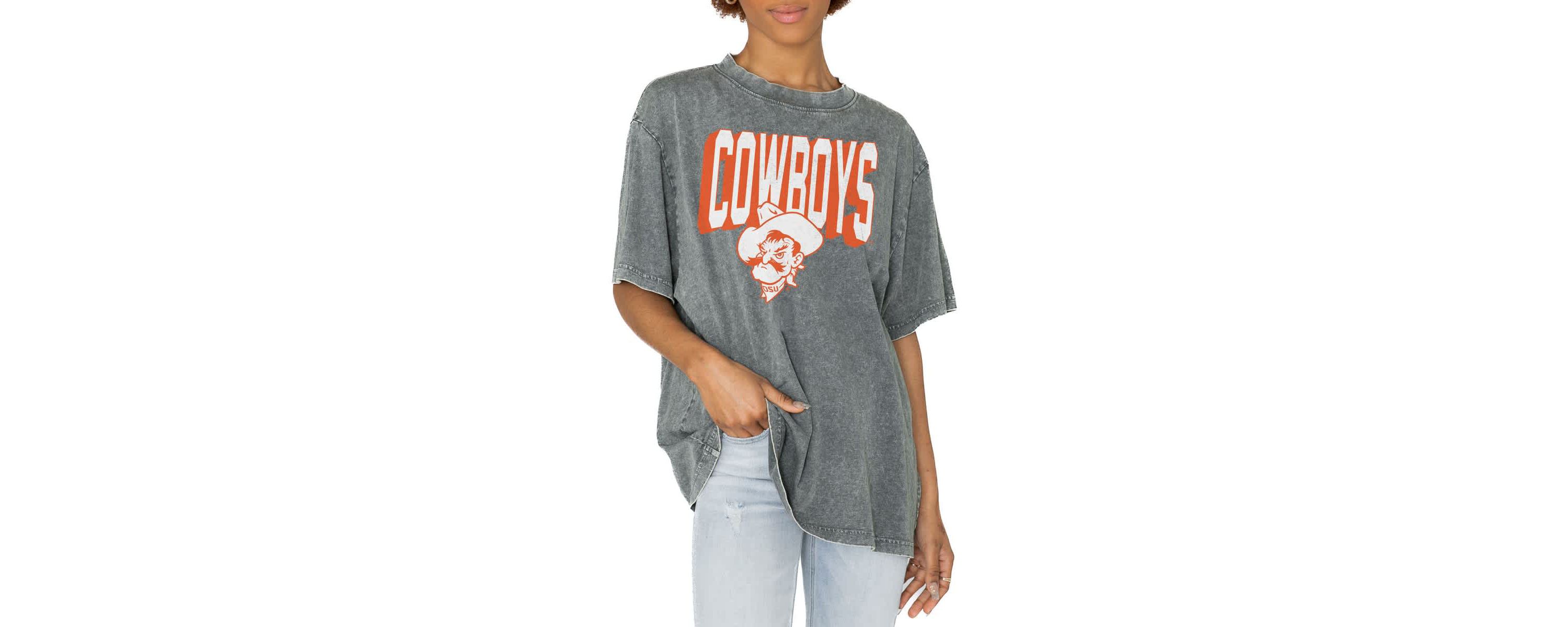 NCAA Oklahoma State Cowboys Solid Defense Oversized T-Shirt