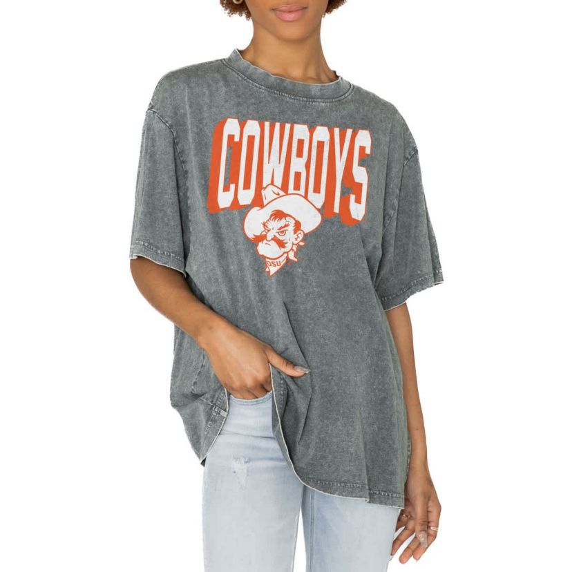 NCAA Oklahoma State Cowboys Solid Defense Oversized T-Shirt