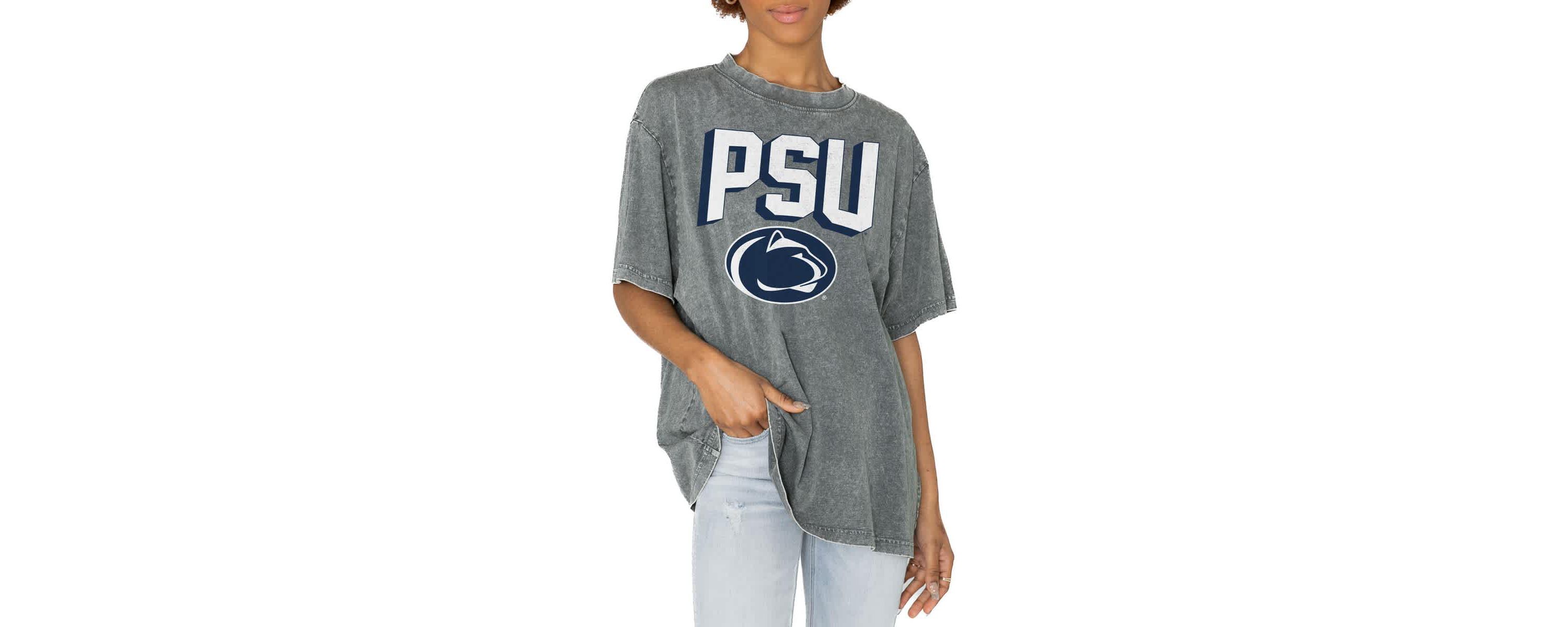 NCAA Penn State Nittany Lions Solid Defense Oversized T-Shirt