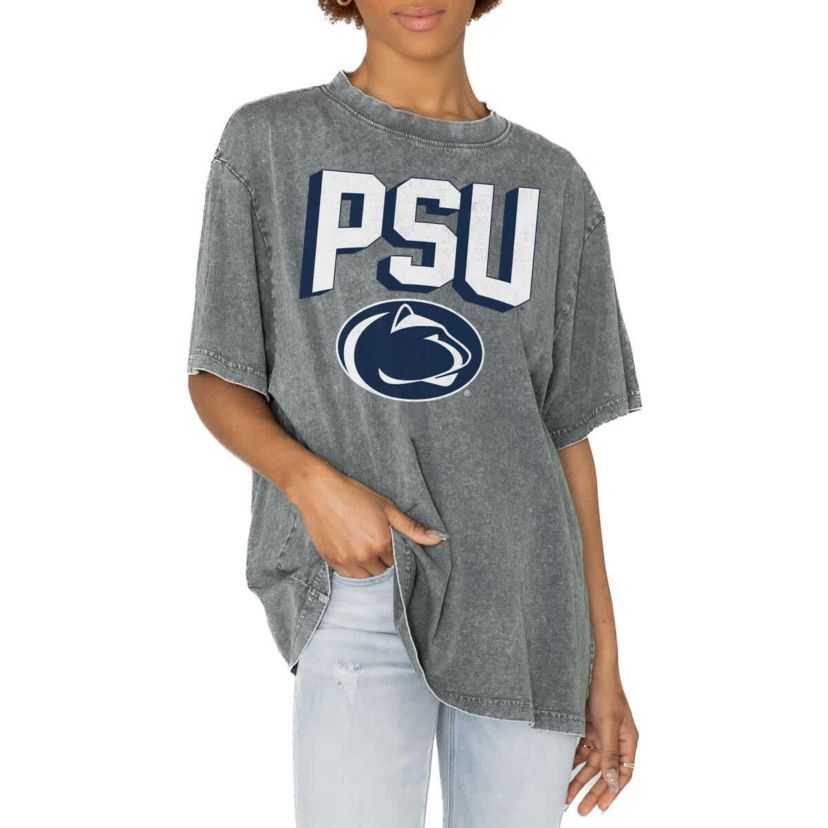 NCAA Penn State Nittany Lions Solid Defense Oversized T-Shirt