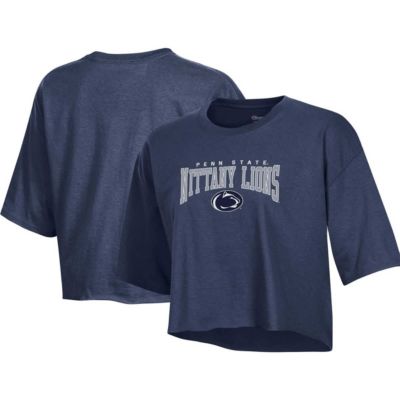 Champion NCAA Penn State Nittany Lions Boyfriend Cropped T-Shirt, Navy Blue, XXL
