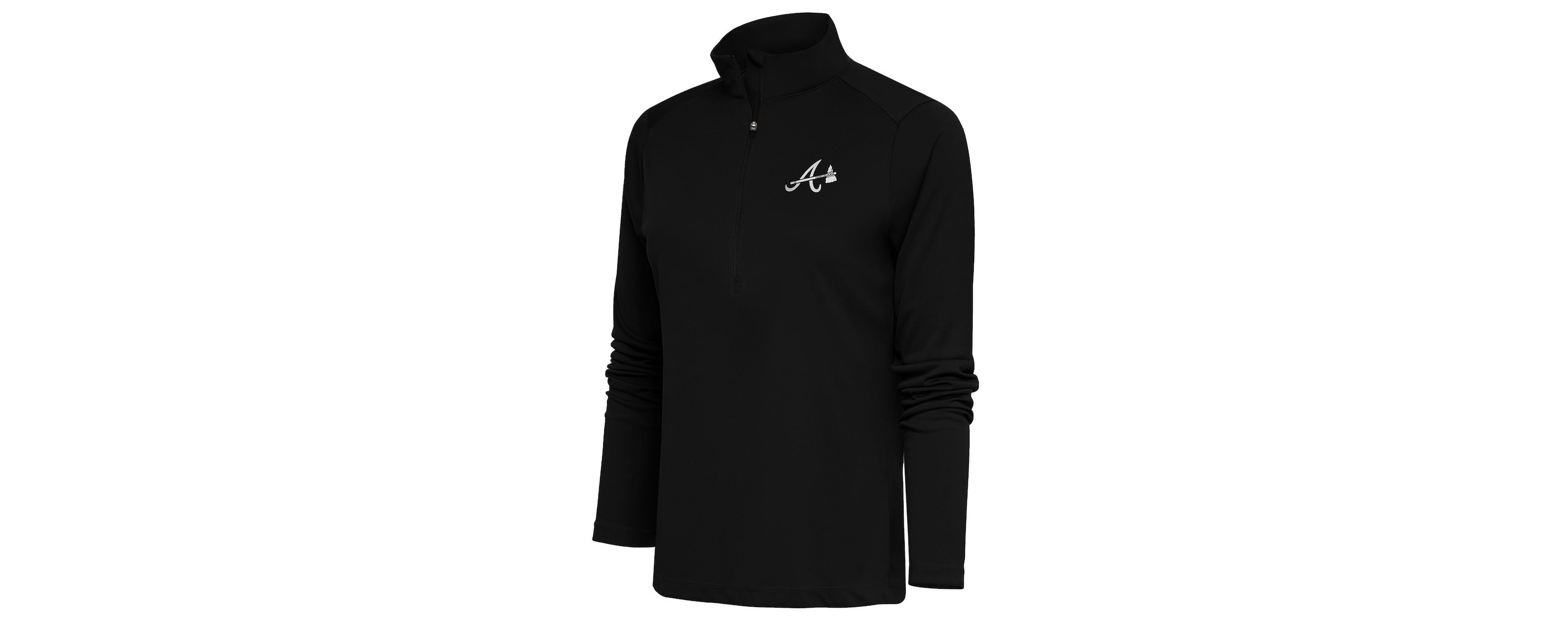 MLB Atlanta Braves Brushed Metallic Tribute Half-Zip Pullover Top