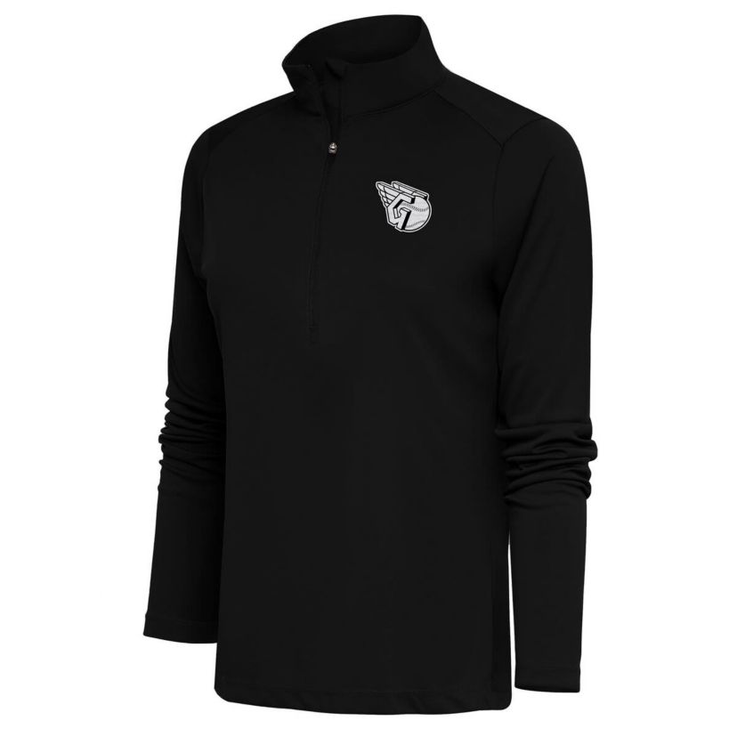 MLB Cleveland Guardians Brushed Metallic Tribute Half-Zip Pullover Top