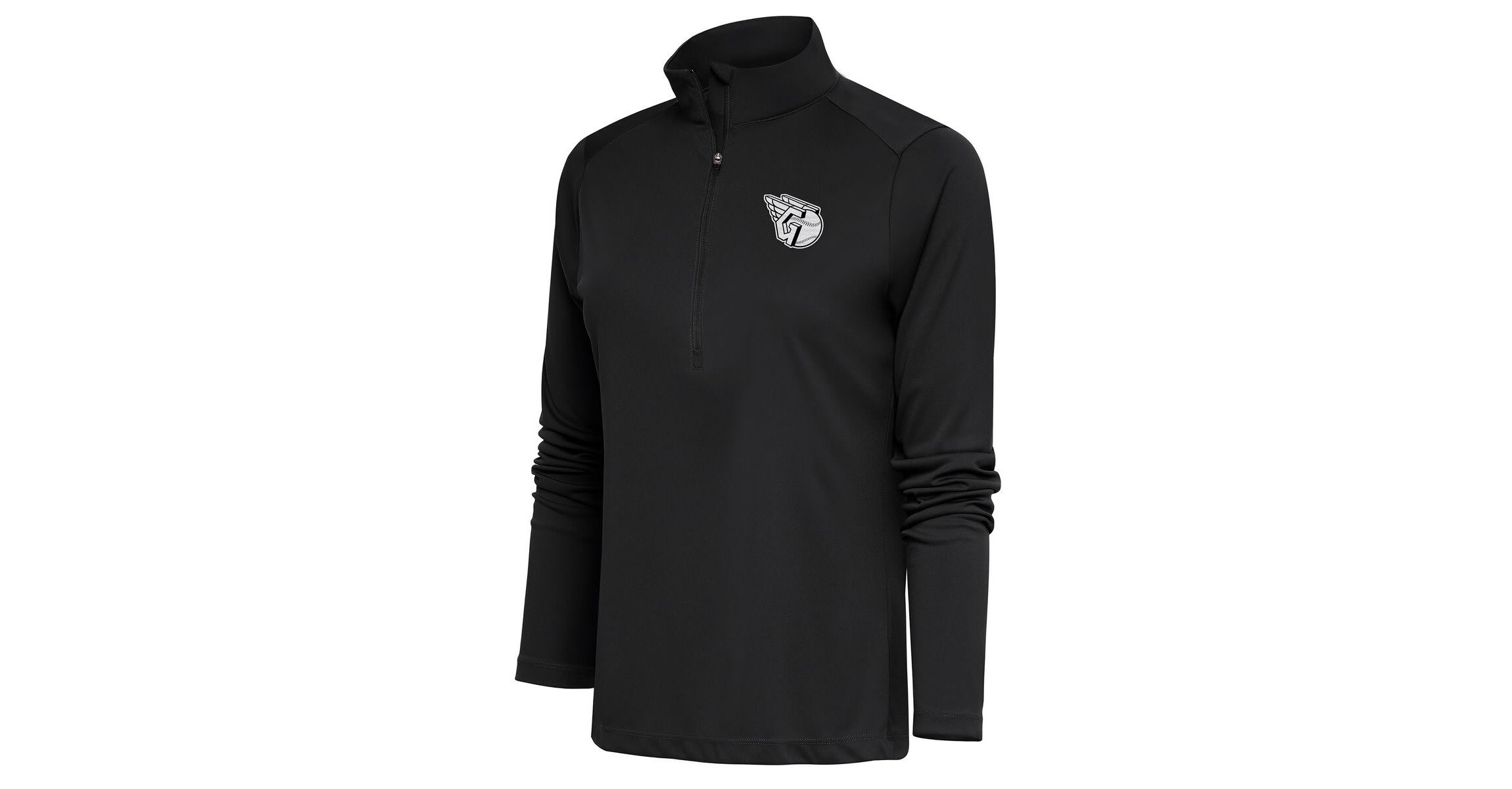 MLB Cleveland Guardians Brushed Metallic Tribute Half-Zip Pullover Top