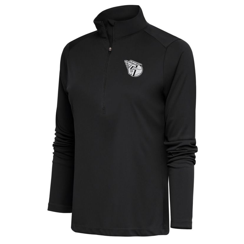 MLB Cleveland Guardians Brushed Metallic Tribute Half-Zip Pullover Top