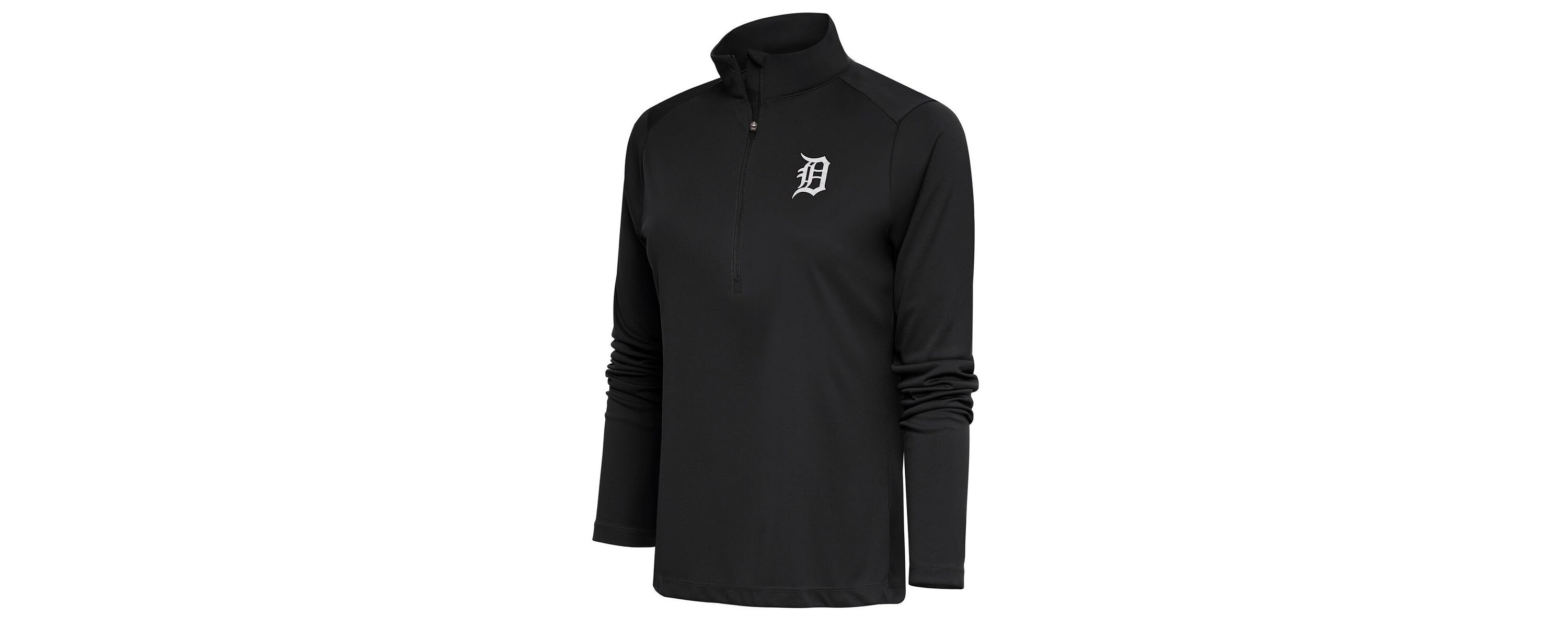MLB Detroit Tigers Brushed Metallic Tribute Half-Zip Pullover Top