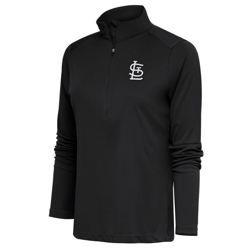 MLB St. Louis Cardinals Brushed Metallic Tribute Half-Zip Pullover Top