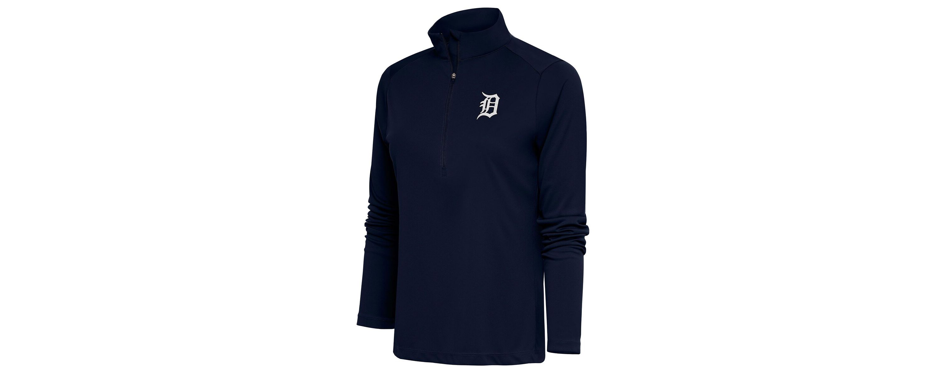 MLB Detroit Tigers Brushed Metallic Tribute Half-Zip Pullover Top