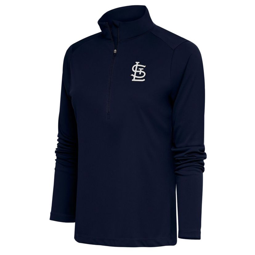 MLB St. Louis Cardinals Brushed Metallic Tribute Half-Zip Pullover Top