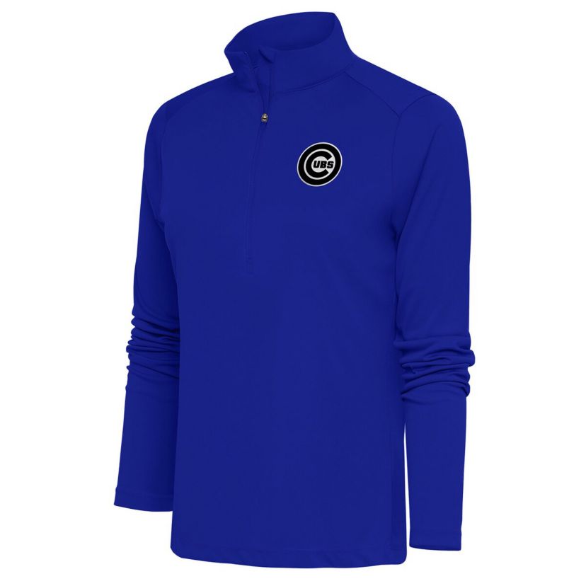 MLB Chicago Cubs Brushed Metallic Tribute Half-Zip Pullover Top