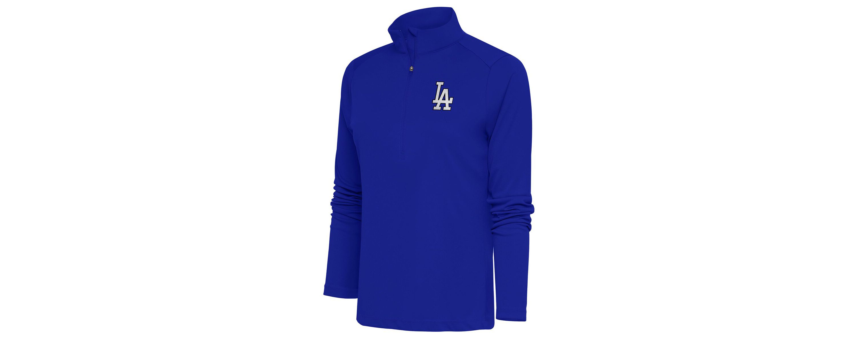 MLB Los Angeles Dodgers Brushed Metallic Tribute Half-Zip Pullover Top