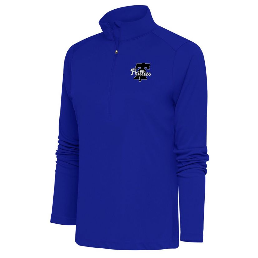 MLB Philadelphia Phillies Brushed Metallic Tribute Half-Zip Pullover Top