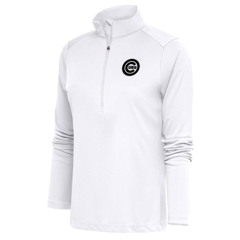 MLB Chicago Cubs Brushed Metallic Tribute Half-Zip Pullover Top
