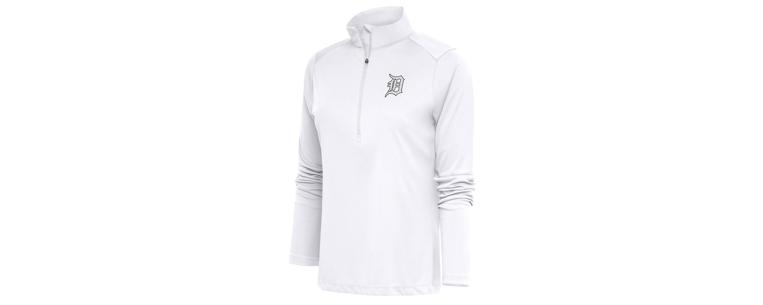 MLB Detroit Tigers Brushed Metallic Tribute Half-Zip Pullover Top