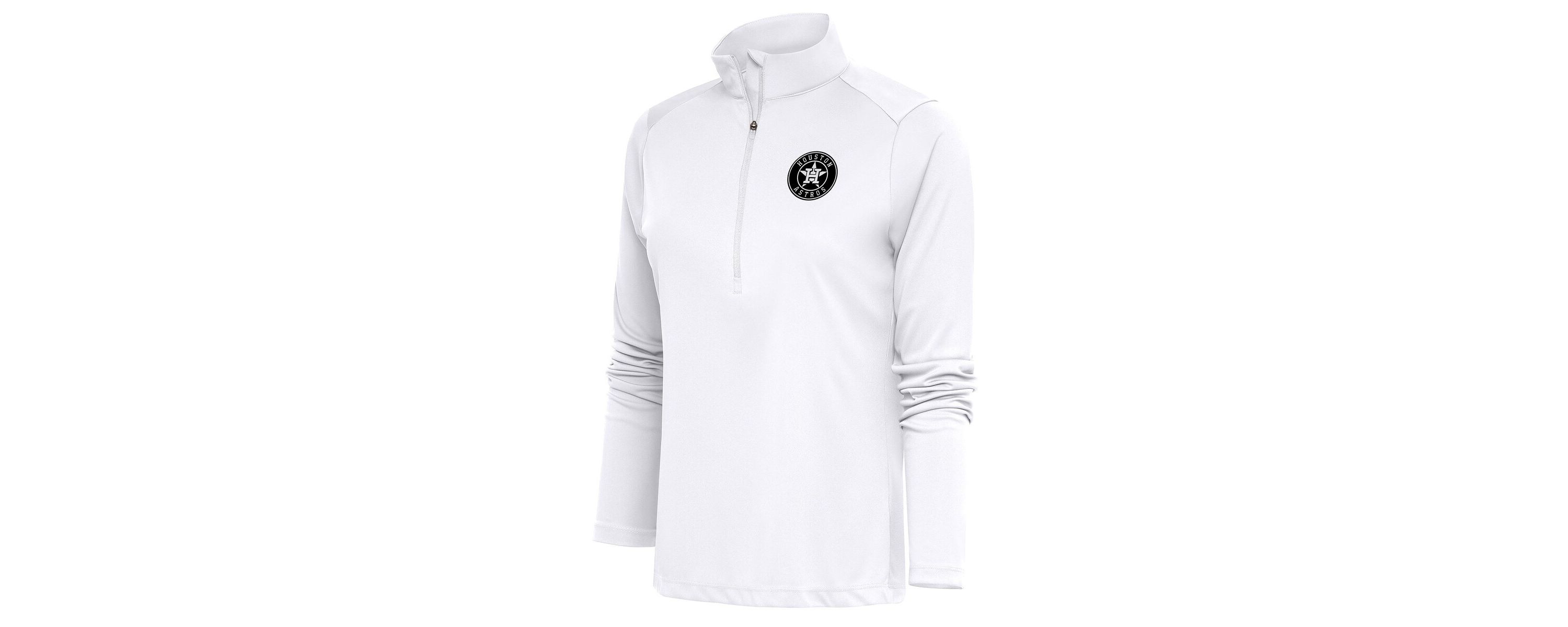 MLB Houston Astros Brushed Metallic Tribute Half-Zip Pullover Top