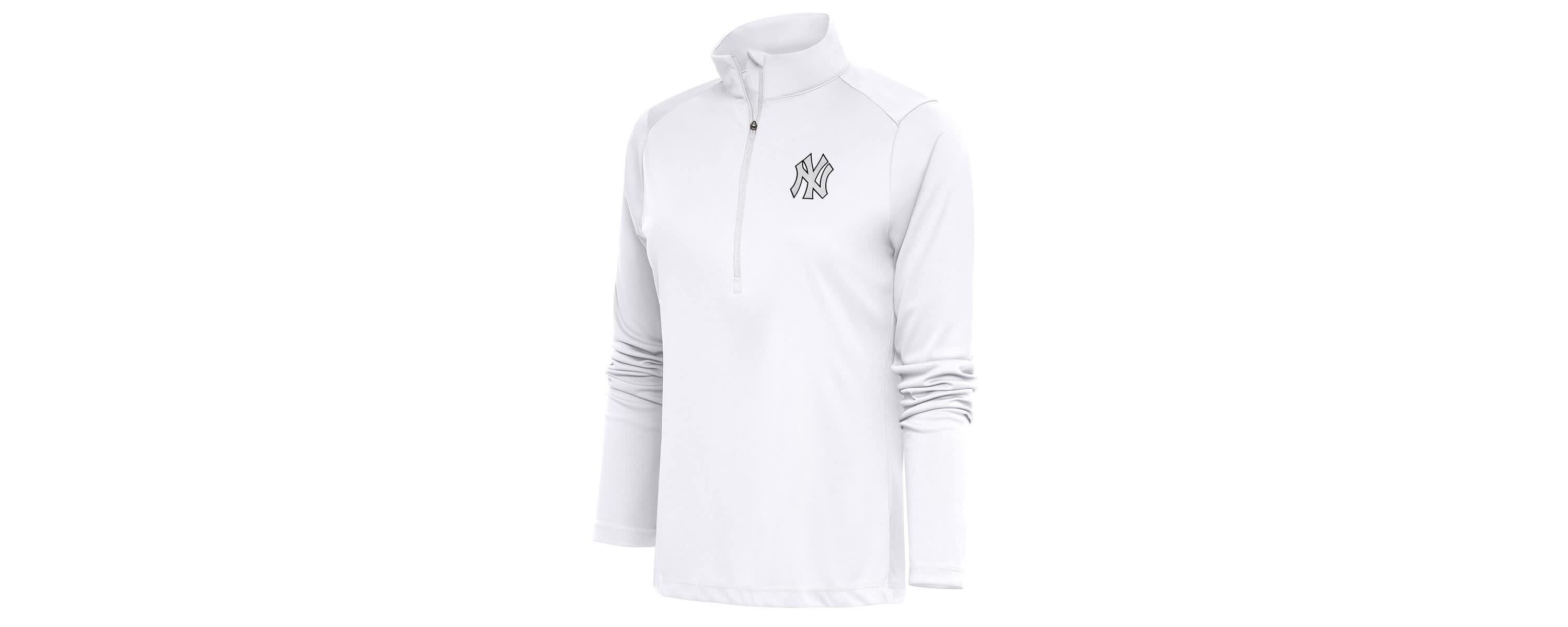 MLB New York Yankees Brushed Metallic Tribute Half-Zip Pullover Top