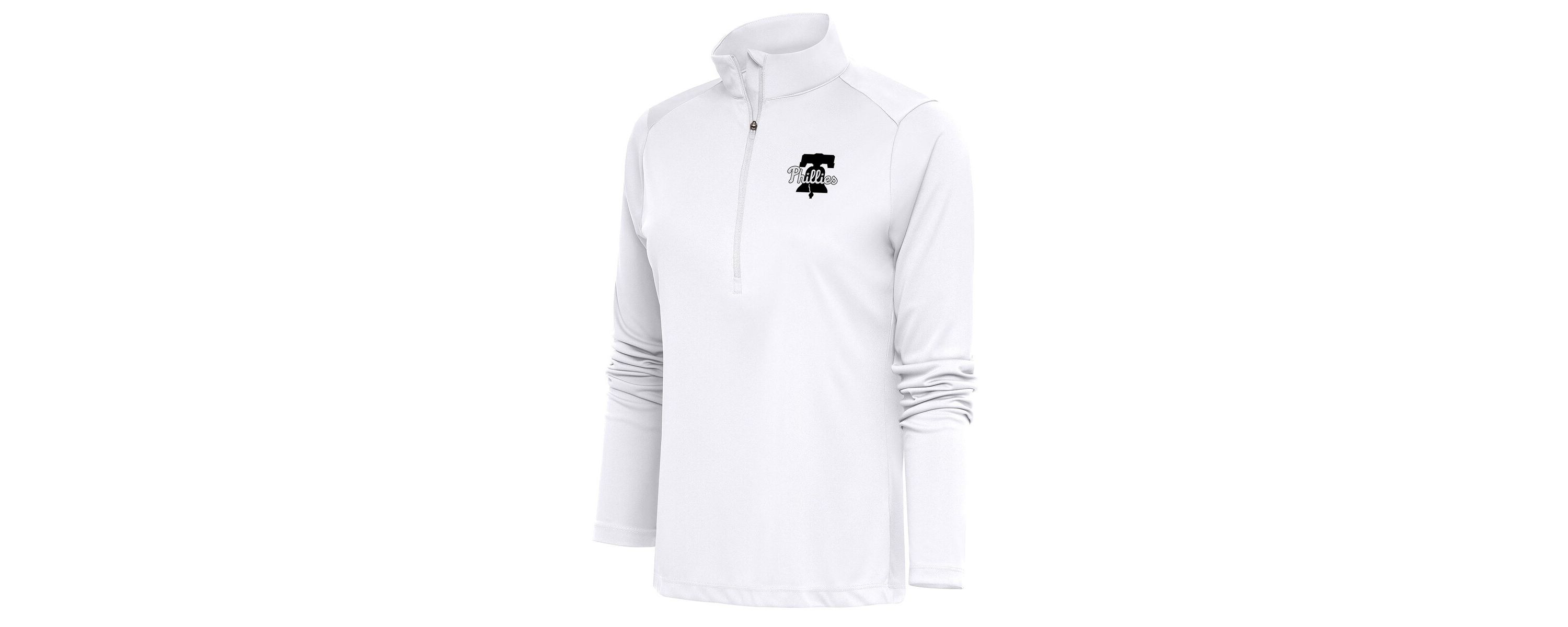 MLB Philadelphia Phillies Brushed Metallic Tribute Half-Zip Pullover Top