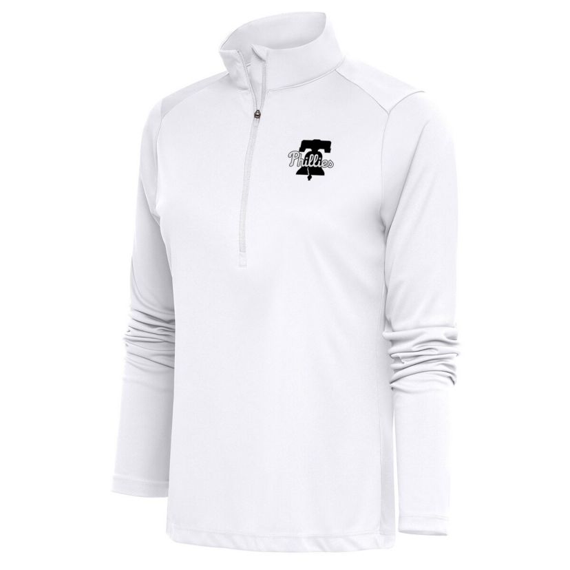 MLB Philadelphia Phillies Brushed Metallic Tribute Half-Zip Pullover Top