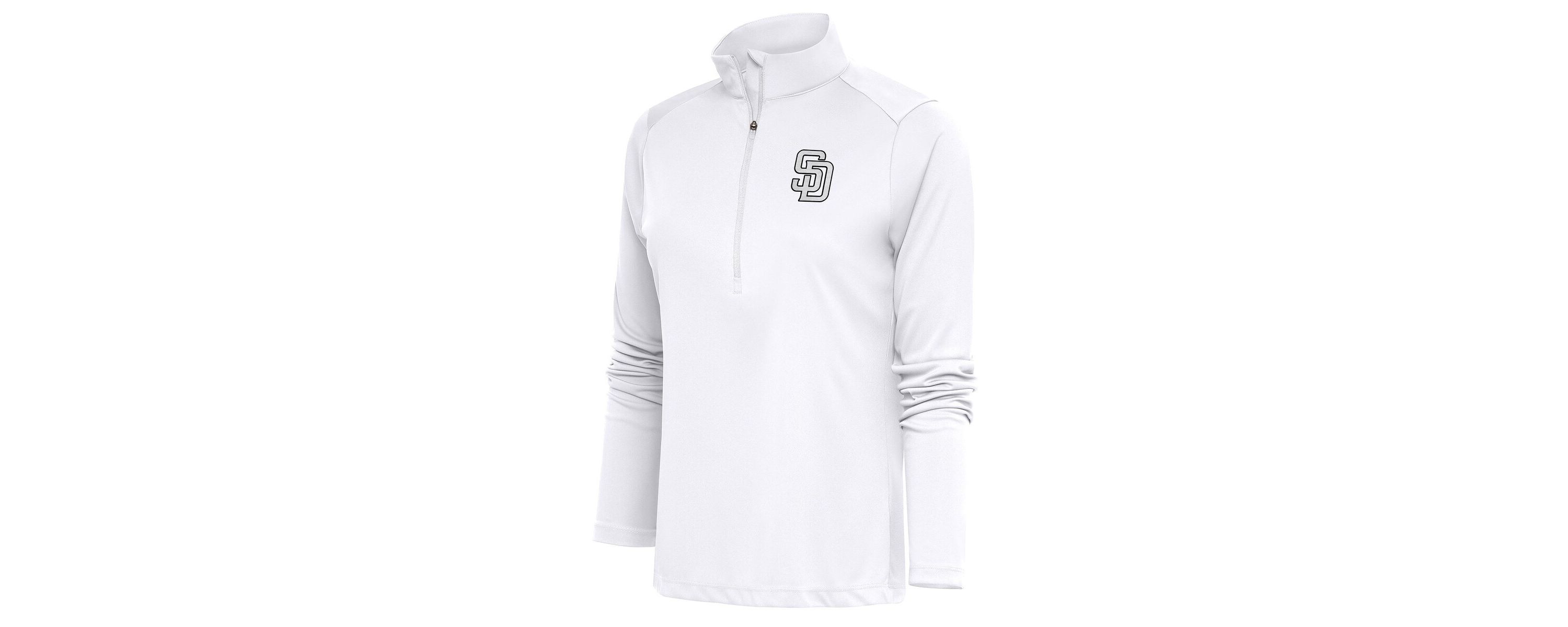 MLB San Diego Padres Brushed Metallic Tribute Half-Zip Pullover Top