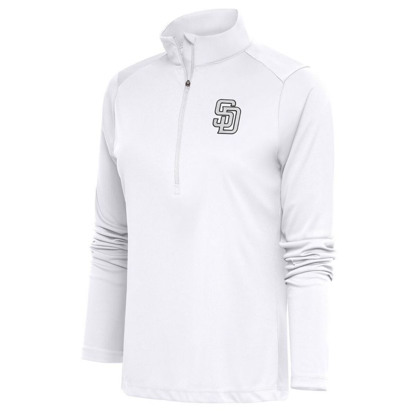 MLB San Diego Padres Brushed Metallic Tribute Half-Zip Pullover Top