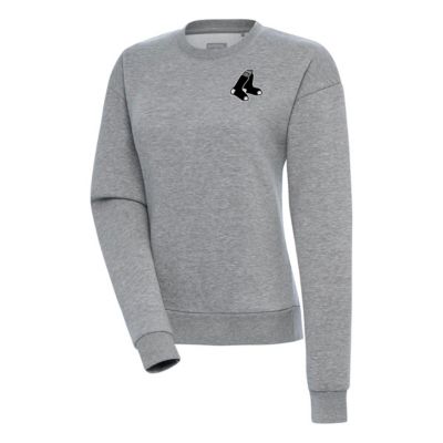 Antigua Women's Boston Red Sox MLB Boston Sox Brushed Metallic Victory Pullover Sweatshirt, Gray, XXL